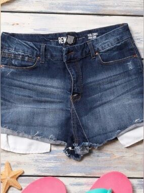 Rewash Real Curve High Rise Denim Distressed Shorts Size 13